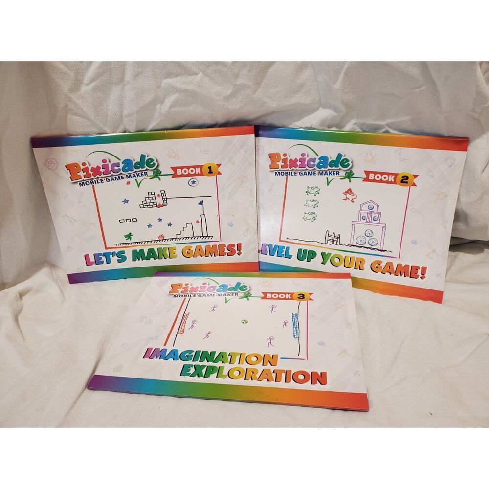 Pixiecade Game Maker 3 Books Full‎ Set Not Used